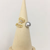 Freshwater Pearl Ring Copper Microinlaid Zircon Bow Flat Round Rose Buns Round Women's Fashion