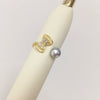 Freshwater Pearl Ring Copper Microinlaid Zircon Bow Flat Round Rose Buns Round Women's Fashion