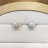 Freshwater Pearl Ring Copper Microinlaid Zircon Women's Fashion Flat Round Bun Round Jewelry