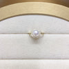 Freshwater Pearl Ring Copper Microinlaid Zircon Women's Fashion Flat Round Bun Round Jewelry
