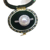 Freshwater Pearl Ring Copper Microinlaid Zircon Women's Fashion Flat Round Bun Round Jewelry