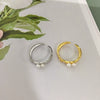 Freshwater Pearl Ring Copper Multibead Flat Round Rose Buns Round Women's Fashion