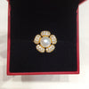 Freshwater Pearl Ring Copper Sunflower Micro Set Zircon Women's Light Luxury Fashion Jewelry