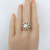 Freshwater Pearl Ring Copper With Gold Color Preservation Micro Zircon Flat Round And Bun Round Style Women's