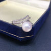 Freshwater Pearl Ring Copper Zircon Triangle Women's Fashion Jewelry