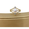 Freshwater Pearl Ring Fashion Exquisite Micro Inlaid Zircon Diamond Copper Adjustable Opening Women's Flat Round Rose Buns Round