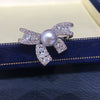 Freshwater Pearl Ring With Copper Bow And Zircon Women's Fashion Jewelry