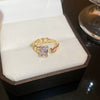 Freshwater Pearl Rose Flower Open Ring Real Gold Electroplated Metal Jewelry For Women