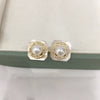 Freshwater Pearl Sea Shell Sterling Silver Goldfilled Women's Oblate Earrings