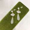 Freshwater Pearl Sea Shells Chalcedony Earrings S925 Sterling Silver Oblate Shape For Women