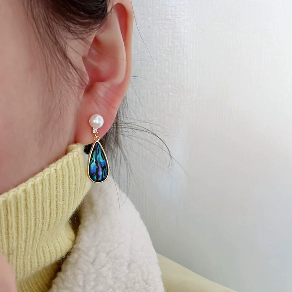 Freshwater Pearl Shell Elements Women's Earrings Light Luxury Trendy Jewelry