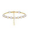 Freshwater Pearl Sterling Silver 14K Gold Plated Elegant Simple Style Beaded Plating Geometric Bracelets