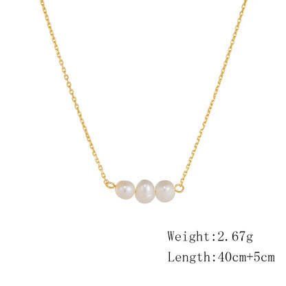 Freshwater Pearl Sterling Silver 14K Gold Plated Rhodium Plated Geometric Necklace