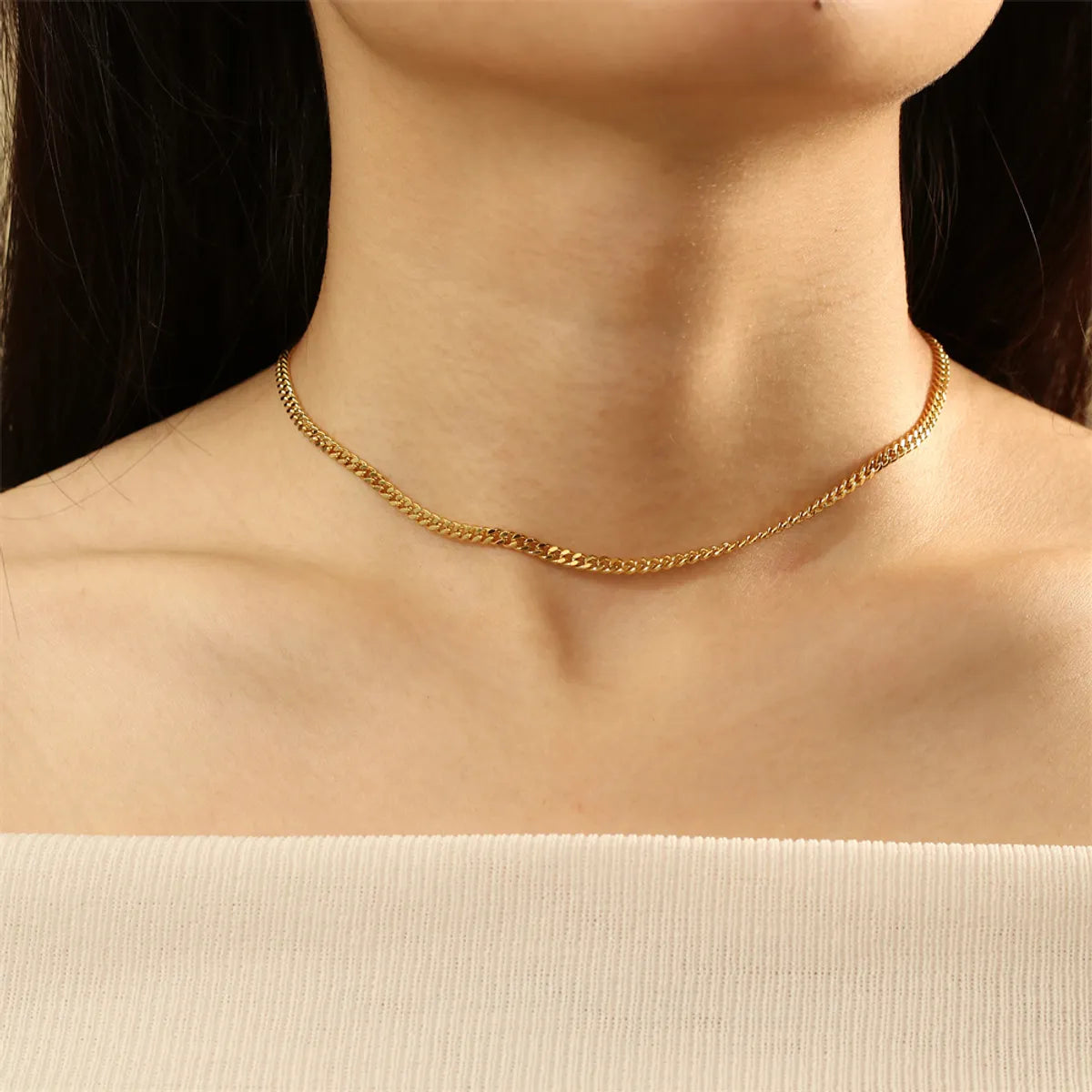 Freshwater Pearl Stone Copper 18K Gold Plated IG Style Sweet Simple Style Geometric Beaded Necklace