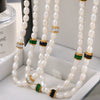 Freshwater Pearl 316L Stainless Steel Necklace Bracelet Set For Women Retro Style Electroplated