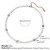 Freshwater Pearl 316L Stainless Steel Necklace Bracelet Set For Women Retro Style Electroplated