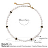 Freshwater Pearl 316L Stainless Steel Necklace Bracelet Set For Women Retro Style Electroplated