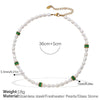 Freshwater Pearl 316L Stainless Steel Necklace Bracelet Set For Women Retro Style Electroplated