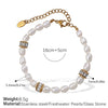 Freshwater Pearl 316L Stainless Steel Necklace Bracelet Set For Women Retro Style Electroplated
