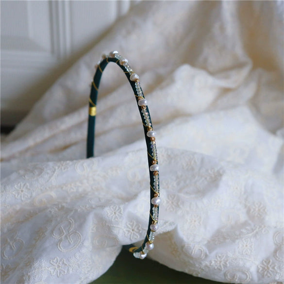 Freshwater Pearl Winding Hairband And Hairpin Set French Romantic Mori Style Women's Hair Accessory