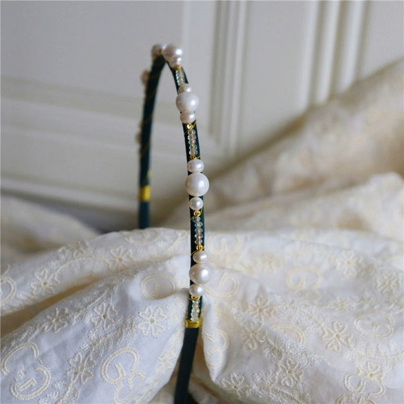Freshwater Pearl Winding Hairband And Hairpin Set French Romantic Mori Style Women's Hair Accessory