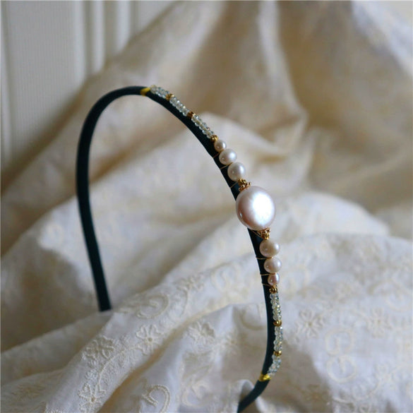Freshwater Pearl Winding Hairband And Hairpin Set French Romantic Mori Style Women's Hair Accessory