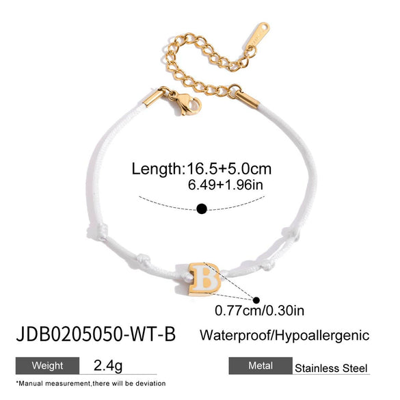 Friendship Bracelet Stainless Steel Red String Braided Oil Dripping Letters Electroplated Jewelry For Women