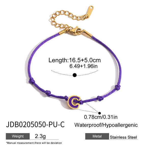 Friendship Bracelet Stainless Steel Red String Braided Oil Dripping Letters Electroplated Jewelry For Women