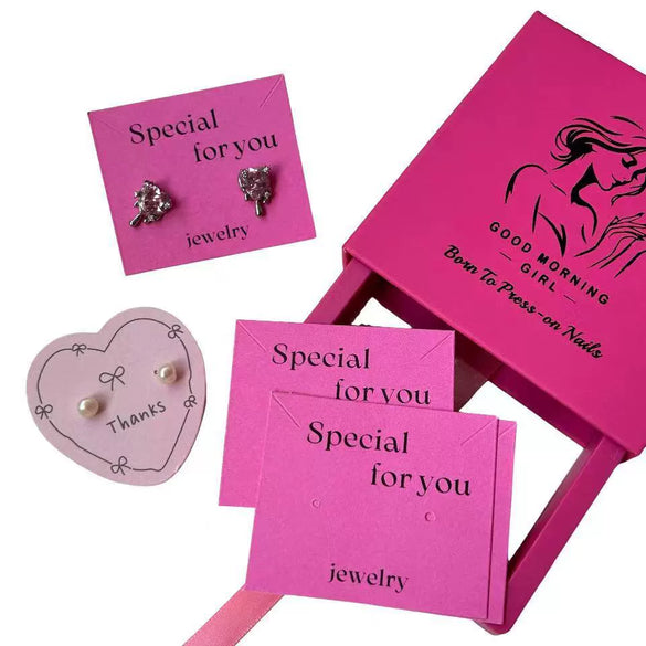 Frosted Luxury Earrings Necklaces Hair Accessories Clips Jewelry Cards Packaging Made Of Paper And Cardboard