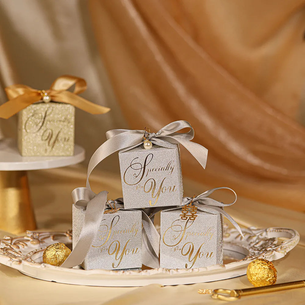 Frosted Wedding Gift Candy Box Wedding Candy Box Light Luxury High-Grade Silver Candy Fruit Carton Box