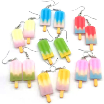 1 Pair Fruit Bear Butterfly Patchwork Plastic Resin Drop Earrings