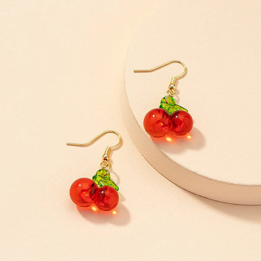 Fruit Cherry Earrings Cross-border Simple New Ear Jewelry Ear Hooks