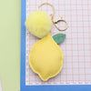 Fruit Lemon Shape Leather Women's Bag Pendant Jewelry Key Chain Accessories
