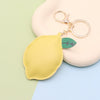 Fruit Lemon Shape Leather Women's Bag Pendant Jewelry Key Chain Accessories