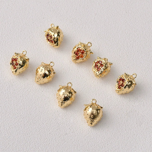 Fruit Pendant Jewelry Copper Material Electroplated Accessories For Earrings And Necklace