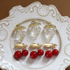 Fruit Pendant Jewelry Earrings Handmade Electroplated Strawberry Red Cherry White Translucent