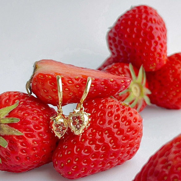 Fruit Series Copper Gold Electroplated Earrings