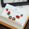 Fruit Series Strawberry Cherry Titanium Steel Electroplated Women's Fashion Earrings
