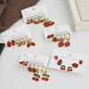 Fruit Series Strawberry Cherry Titanium Steel Electroplated Women's Fashion Earrings