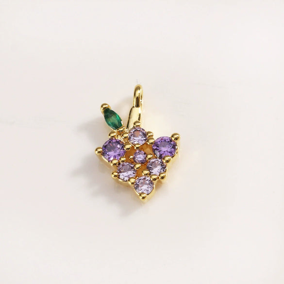 Fruit Shape Copper Zirconia Light Luxury Style Jewelry Pendant Accessories