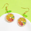 Fruit Shape Plastic Resin Dripping Oil Women's Earrings