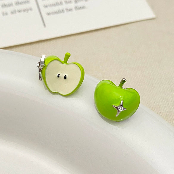 Fruit Shape Plastic Resin Dripping Oil Women's Earrings