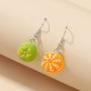 Fruit Shape Plastic Resin Dripping Oil Women's Earrings