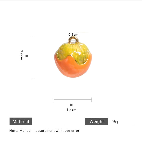 Fruit Shape Stainless Steel Electroplated Diy Jewelry Pendant Necklace Oil Dripping Style