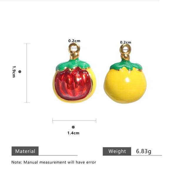 Fruit Shape Stainless Steel Electroplated Diy Jewelry Pendant Necklace Oil Dripping Style