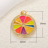 Fruit Shaped Copper Diy Jewelry Pendant With Oil Dripping Design Watermelon Durian Mango Strawberry Apple