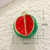 Fruit Shaped Copper Diy Jewelry Pendant With Oil Dripping Design Watermelon Durian Mango Strawberry Apple