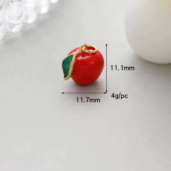 Fruit Shaped Copper Diy Jewelry Pendant With Oil Dripping Design Watermelon Durian Mango Strawberry Apple