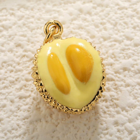 Fruit Shaped Copper Diy Jewelry Pendant With Oil Dripping Design Watermelon Durian Mango Strawberry Apple