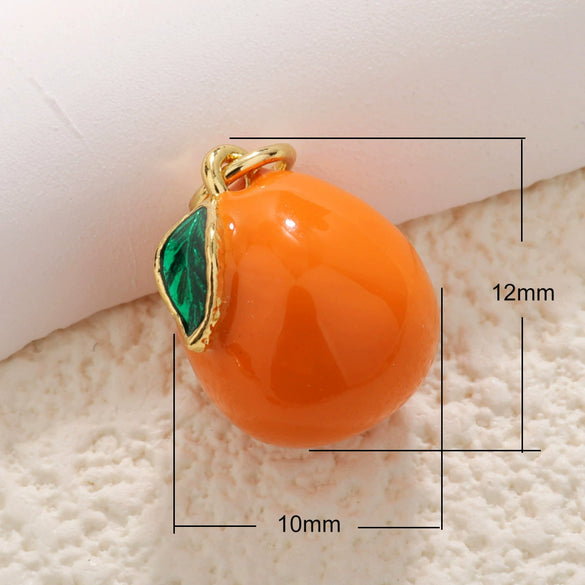 Fruit Shaped Copper Diy Jewelry Pendant With Oil Dripping Design Watermelon Durian Mango Strawberry Apple